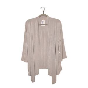 CHICO'S NEW $90 Travelers Knit Silver Draped‎ Open Cardigan Chico's 2 / US Large